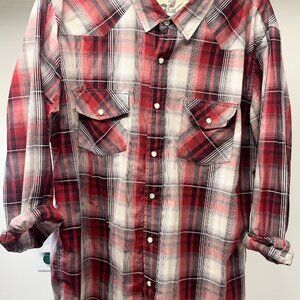 Coastal Clothing Button up dress shirt (snap buttons) Red Mens XXl nice !